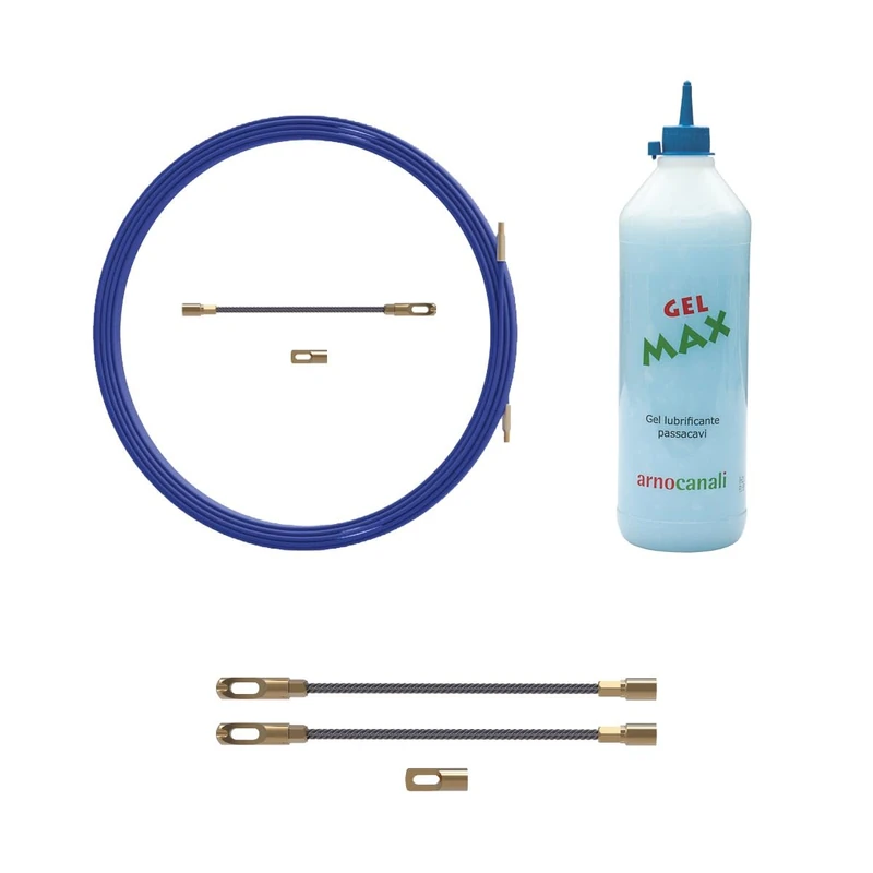 Arnocanali - Metered Probe kit in Coated Steel Rope Ø 4 L20m + Sliding Liquid 150 ml + Spare Heads