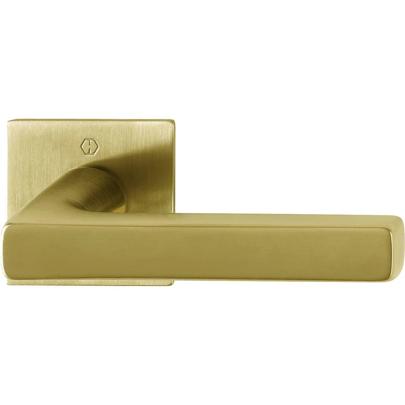HOPPE Dallas Door Handle Set 2X Door Handles + 2X Flat Rosette Square Brass/Stainless Steel
