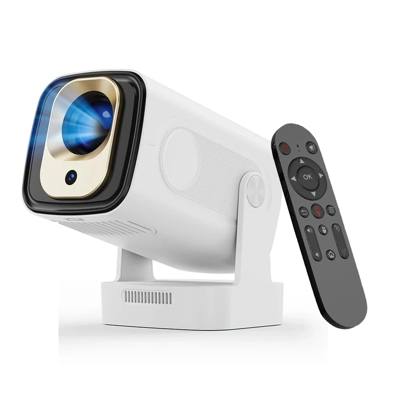 2025 Mini Smart Home 4K Projector 1080P HD – 200 ANSI, Android 11.0 with Auto Focus, Dual-Band WiFi & AirPlay/Miracast, Bluetooth 5.3, 180° Rotation for Home Cinema Bedroom Movie