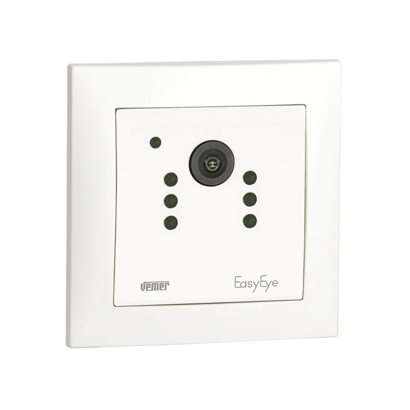 VEMER VE795001 EASYEYE INT WiFi Surveillance Camera for Indoor Use with Special App, Flush-Mounted (50 x 50), Full HD Security Camera with Infrared Technology, Power Supply 230 V, White