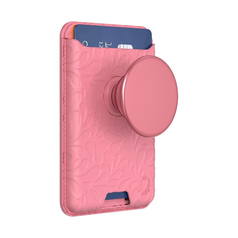 PopSockets Softgoods Phone Wallet with Expanding Grip and Adapter Ring for MagSafe, Phone Card Holder, Wireless Charging Compatible, Wallet Compatible with MagSafe -Putty Tooled