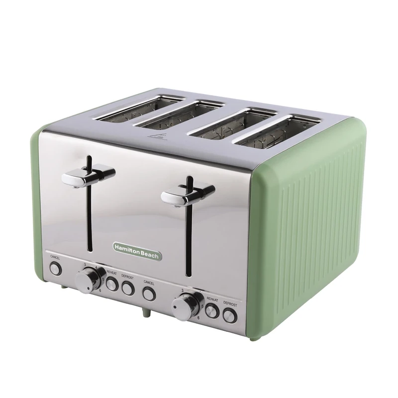Hamilton Beach Toaster 4 Slice, Harmony, 1850W, 6 Browning Controls, Defrost, Reheat & Cancel Settings, Removable Crumb Tray, High Lift Eject, Matcha - HBT018M - Image 1