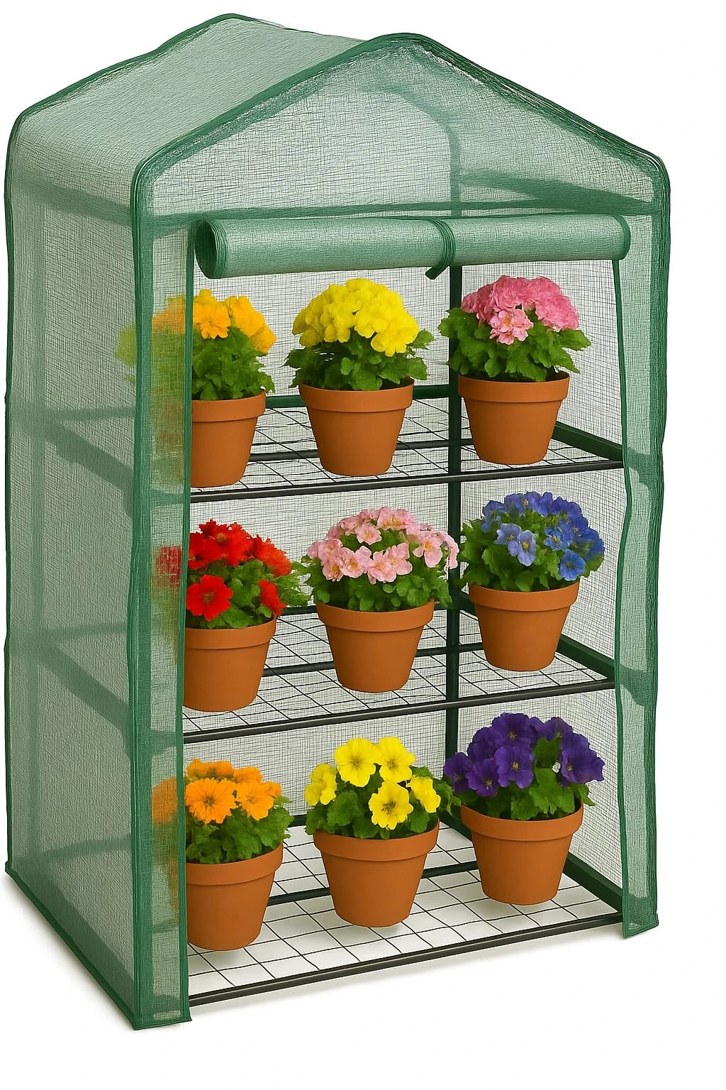 DIVCHI Greenhouse 3 Tier Mini Green House For Indoor & Outdoor Use Heavy Duty Garden Grow House Ideal For Growing Vegetables, Flowers, Herbs, And Seedlings