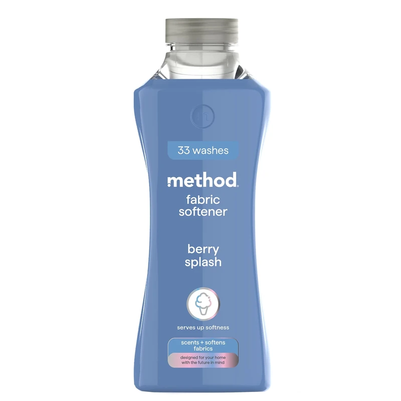 method Fabric Softener, Fabric Conditioner to Soften Your Clothes, With Fresh Berry Scent, 1x 33 Washes 1x 990ml