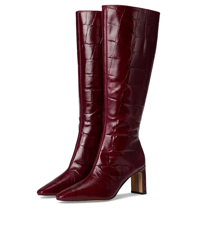 Sam Edelman Women's Sylvia Knee High Boot, French Merlot Wide Calf, 6.5 UK