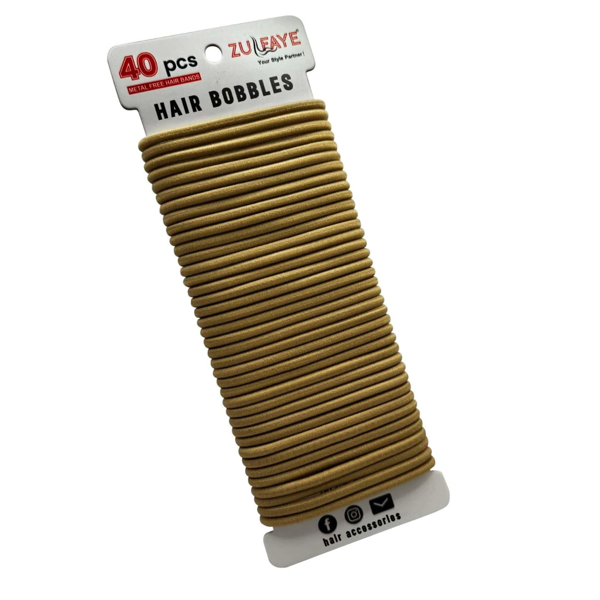 Zulfaye Blonde Hair Bands for Women, Hair Bobbles for Thick Hair, 4mm Snag Free Strong Hair Ties, No Damage Hair Band for Girls, Hairbands Women