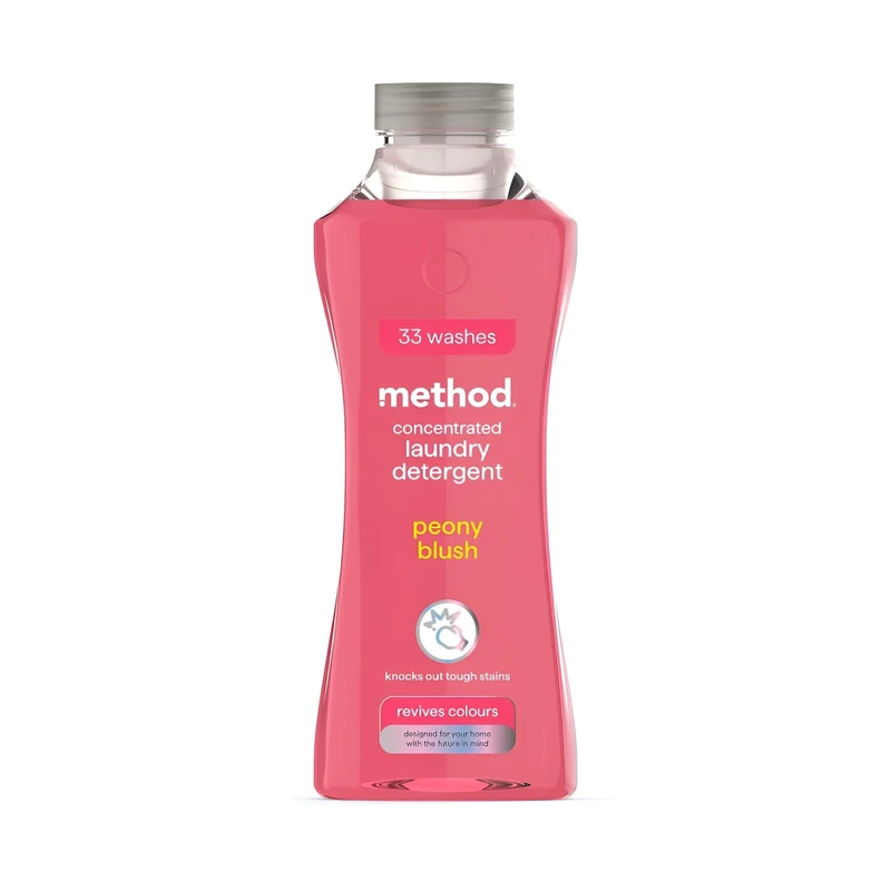 method Concentrated Laundry Detergent, Washing Liquid Fresh Peony Blush Scent,1 x 33 Washes, 1x 990ml