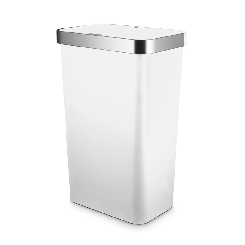 Tower Rectangular ABS Sensor Bin with Bin Liner Retainer Ring, 50L, White