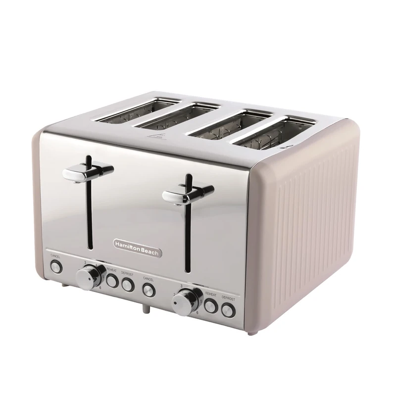 Hamilton Beach Toaster 4 Slice, Harmony, 1850W, 6 Browning Controls, Defrost, Reheat & Cancel Settings, Removable Crumb Tray, High Lift Eject, Cappuccino - HBT018C - Image 1