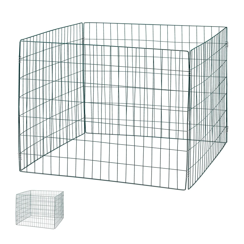 Relaxdays Metal Bin, Set of 2, Wire Composter, Garden Waste, HWD: 70 x 90 x 90 cm, 560 litres, Steel, Green