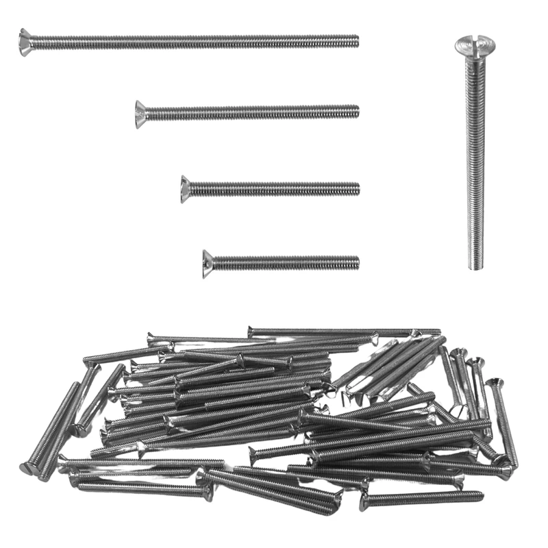 Evoges M3.5 Electrical Fixing Screws - Mixed Pack OF 58pcs (35mm, 40mm, 50mm, 75mm) Nickel Plated, Flat Head Countersunk – Ideal for Socket & Switch Installation, Back Boxes, Junction Boxes