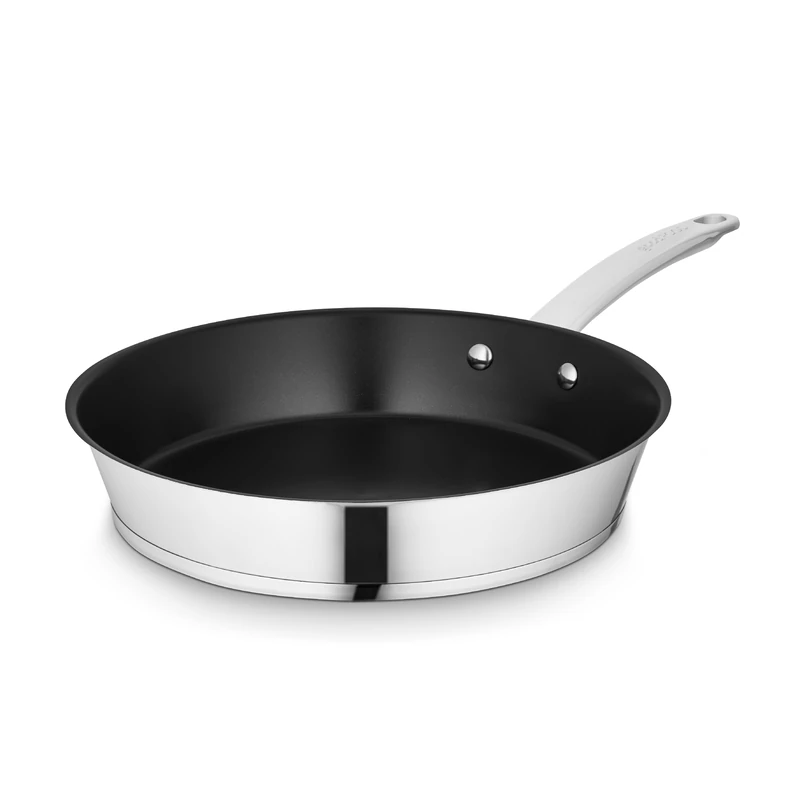 Good Food in Partnership with Tower 30cm Frying Pan with 10x Stronger Ceramic Non-Stick Coating, Induction Compatible and Oven Safe, Stainless Steel