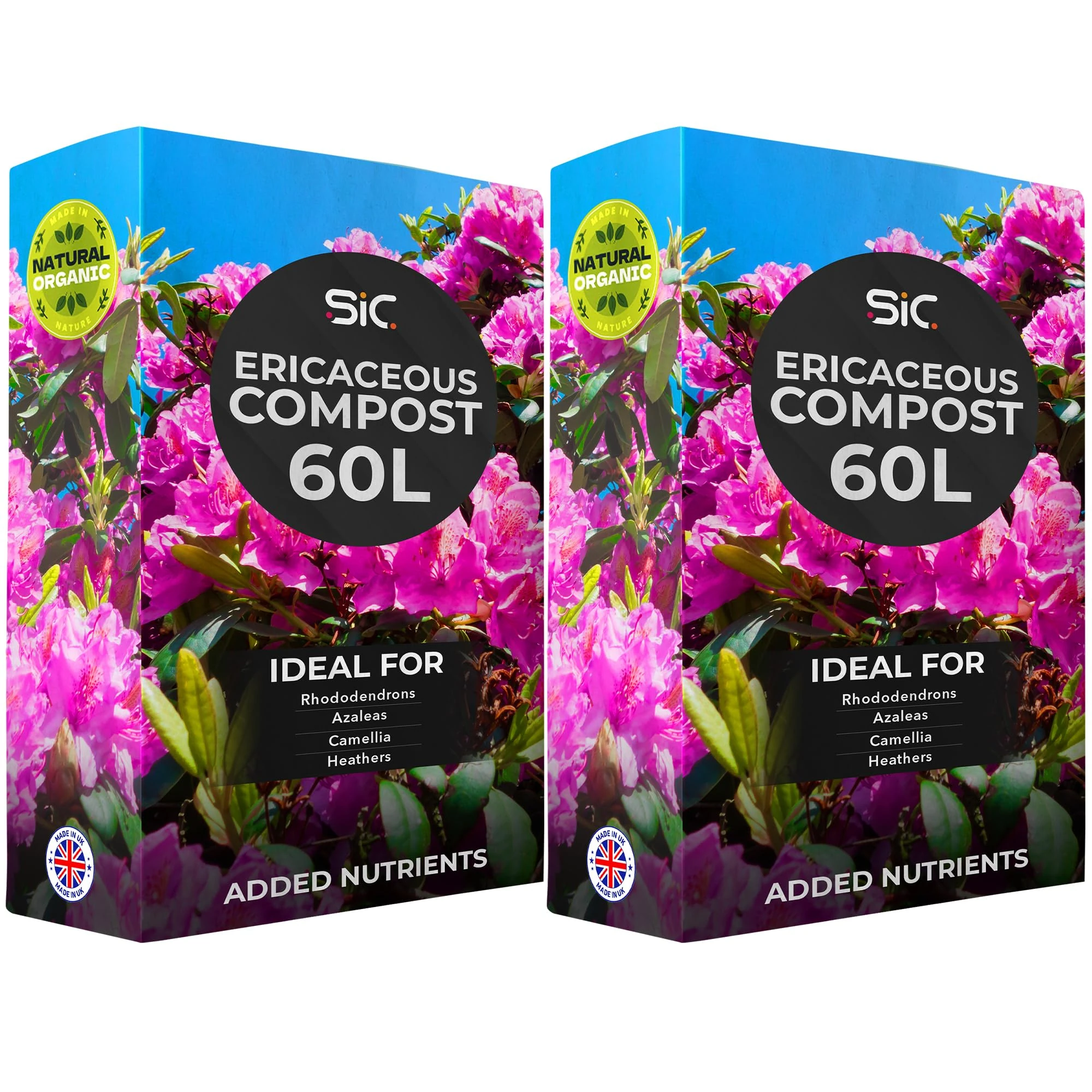 SIC Ericaceous Compost 120L – Peat-Free Acidic Soil & Potting Compost for Outdoor & Indoor Plants – Ideal for Rhododendrons, Azaleas, Blueberries, Heathers, Camellias & Lime-Hating Plants