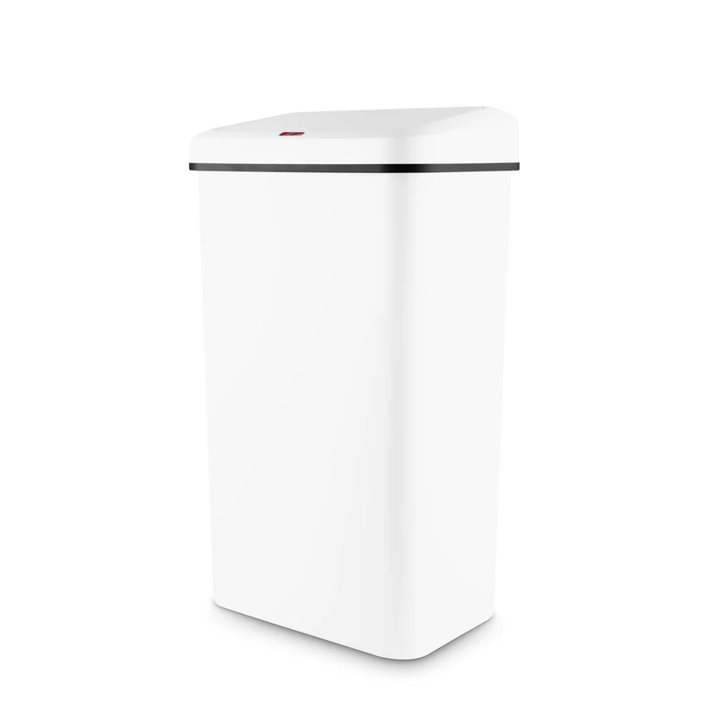 Tower Rectangular Sensor Bin with Bin Liner Retainer Ring, 50L, White