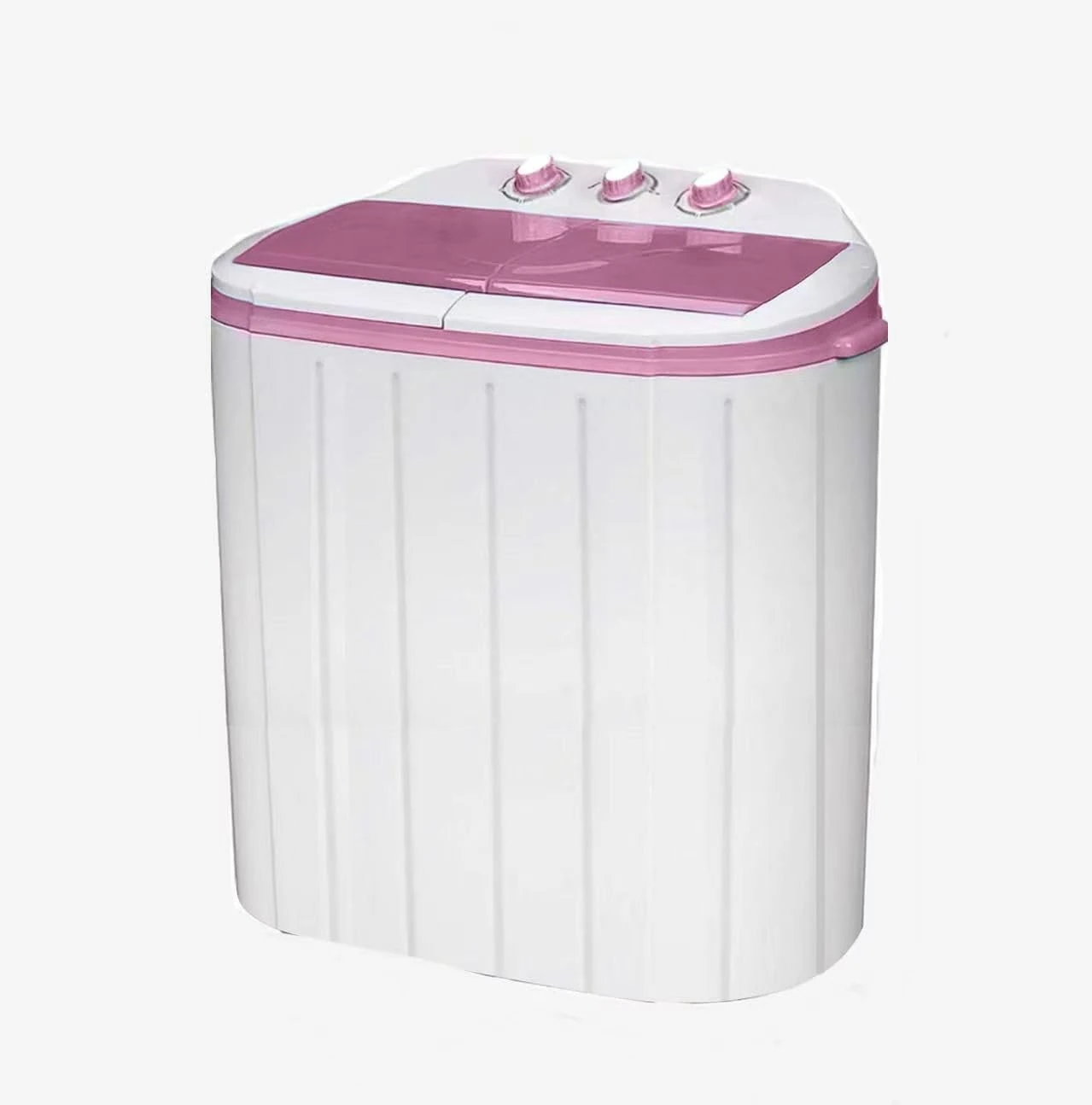 Portable Twin Tub Washing Machine and Dryer 5 KG (3 KG Wash 2 KG Dryer) Electric Mini Washer RV Travel Camping Spin Cycle Dryer Combo Pink/White New