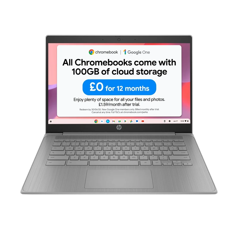 HP Chromebook 14" | Intel Celeron | 4 GB RAM | Intel UHD Graphics | HD Display | Chrome OS | Dual Speakers | Anti-glare panel True Vision HD Camera | 14a-ne1000sa