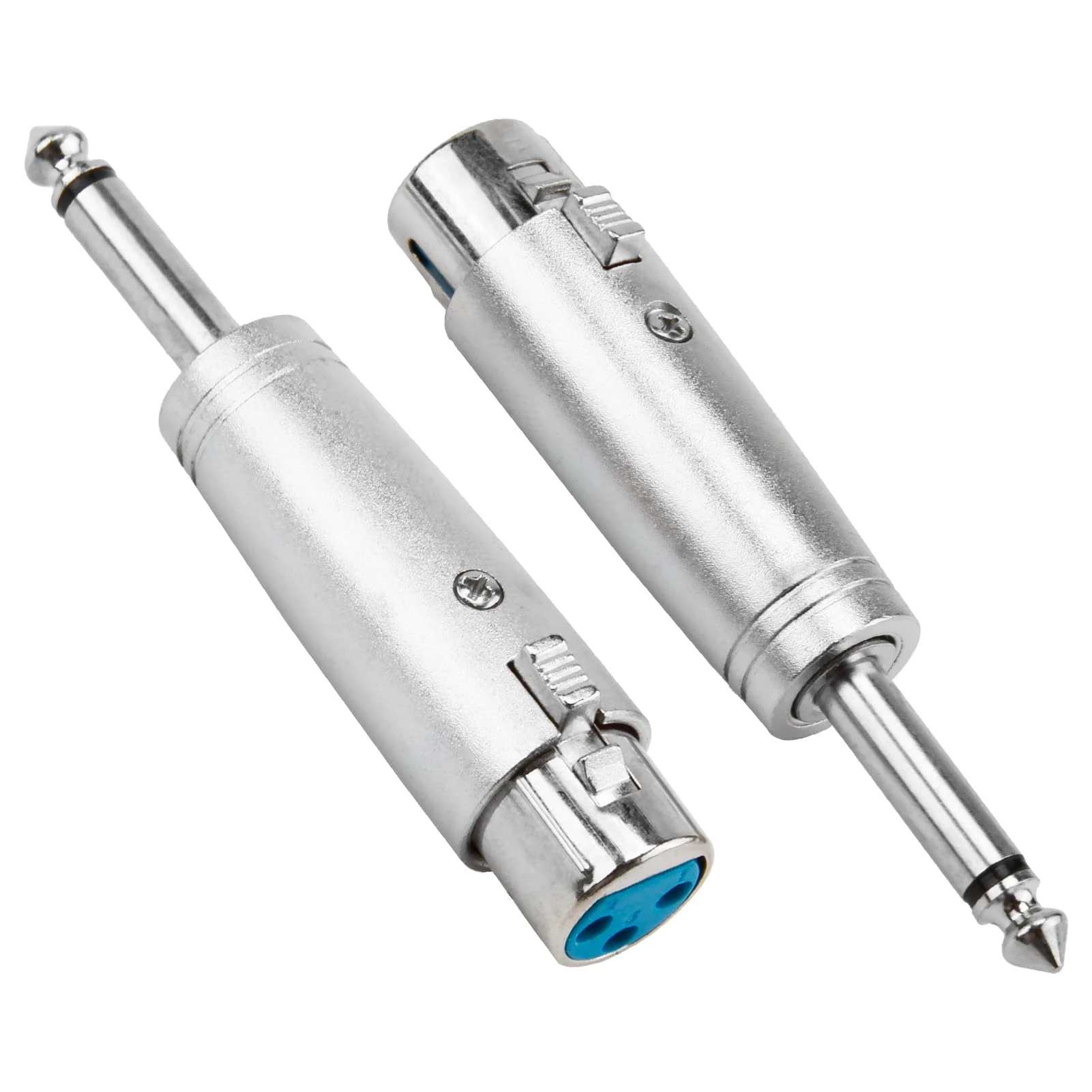 2PCS XLR Female to Jack Adapter 6.35mm 1/4 Inch Mono TRS Cable Male Plug Gender Changer to 3 Pin XLR Female Jack Stereo Audio Microphone Converter Connector for Mixers Speakers Studio Monitors