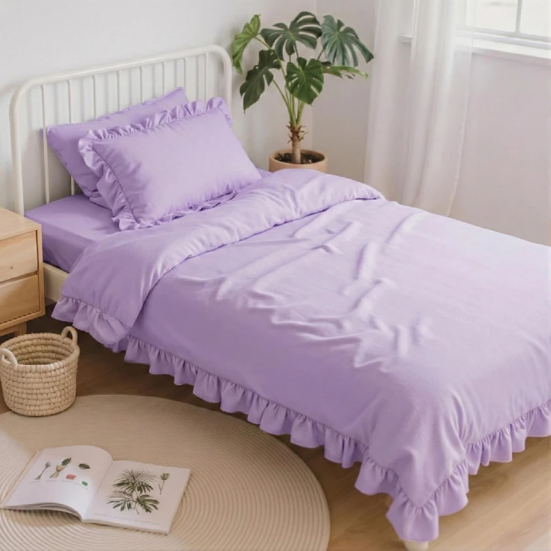 Anluoer Twin Comforter Set 5 Piece,Ruffle Bed in a Bag Twin Bedding Sets