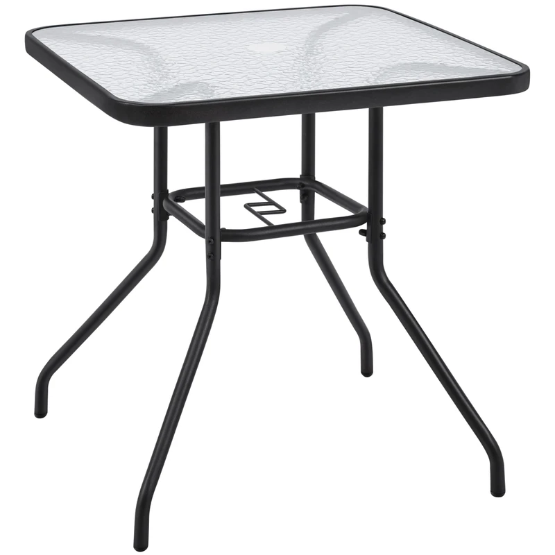 Yaheetech Square Patio Garden Dining Table, 70x70x73.5cm, Clear