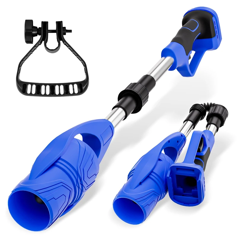 HANSILK Cordless Leaf Blower Foldable and Lightweight (without battery), Speed 63m/s Volume 600 CFM Compatible with 18V Battery Compact Blower for Lawn/Patio/Sidewalk/Garage Blue