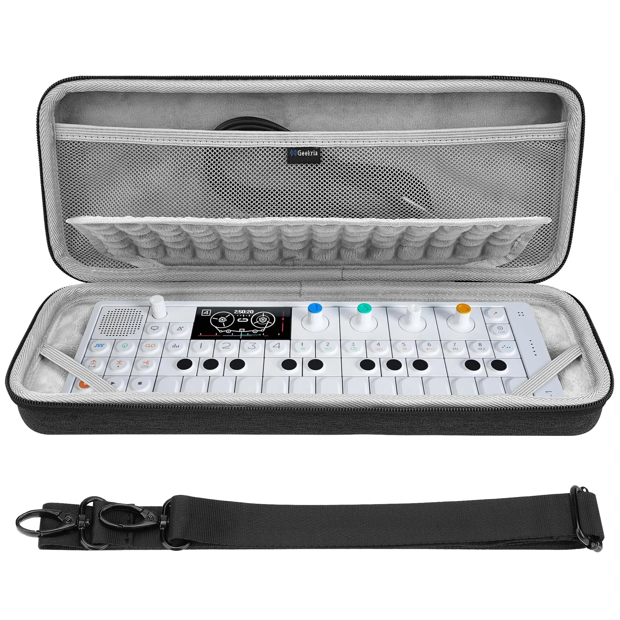 Geekria Hard Shell Travel Carrying Case, Drum Machine Bag Compatible with Teenage Engineering OP-1 Field/OP-1 / OP-XY Portable Synthesizer (Dark Gray)