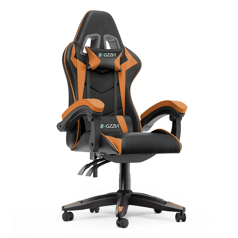 Racingreat Ergonomic Gaming Chair with Adjustable Height, Reclining Feature, Headrest, and Lumbar Support for Adults (Basics, Orange)