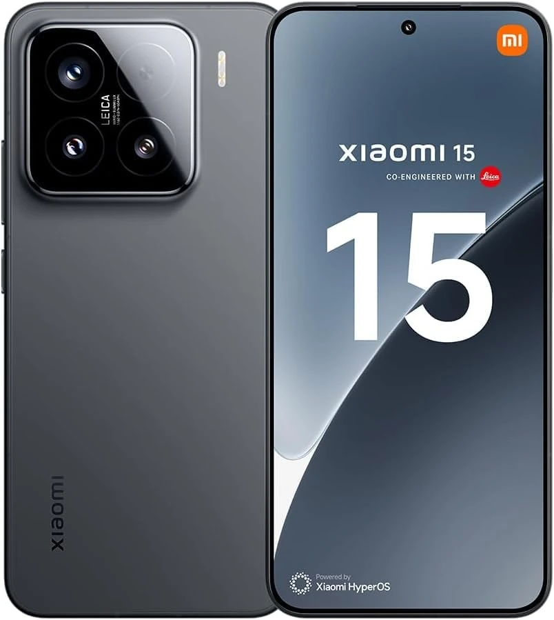 Xiaomi 15 Smartphone, 12+512GB, Black, 50MP Leica main camera, 5240mAh battery, 90W HyperCharge, HyperAI (No power adapter included)