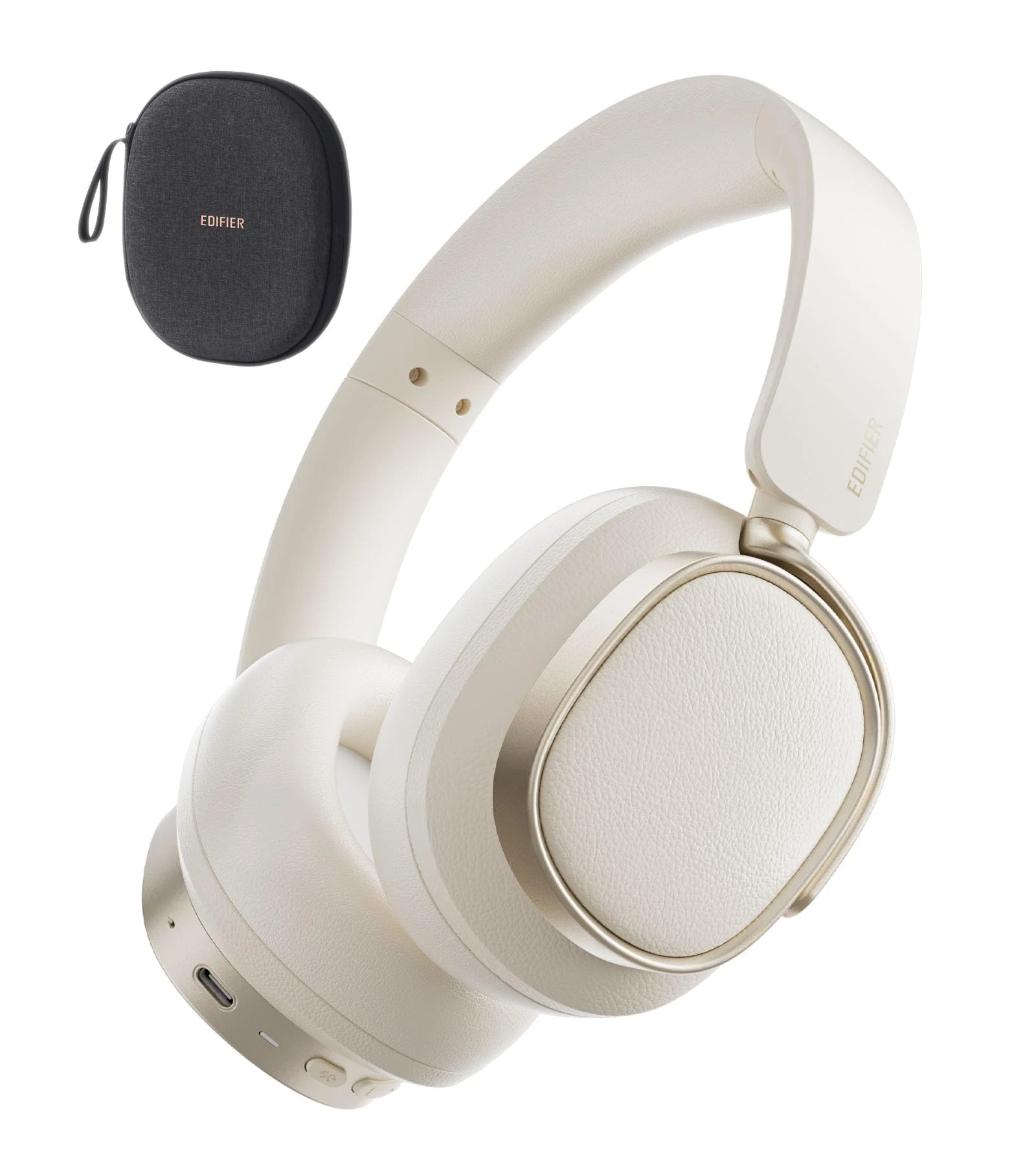 Edifier ES850NB Hybrid Active Noise Cancelling Headphones Wireless Over-Ear Headphones, Foldable Bluetooth V5.4 Headphone, Hi-Res Audio Wireless, LDAC, 92H ANC Playtime, AI Call, Touch Control - Ivory