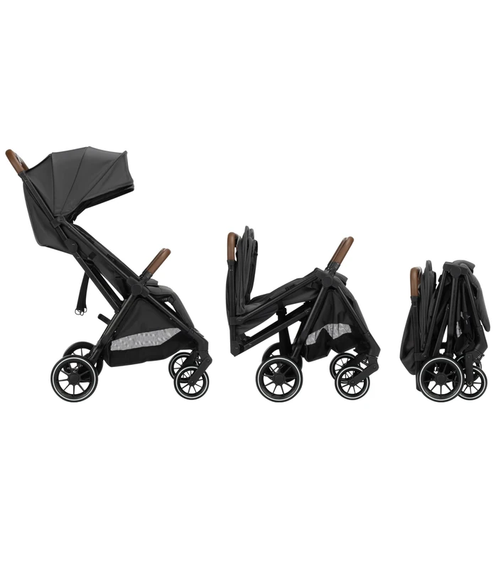 Bebeconfort Mane, Twin Pram, 0+ up to 22kg, Automatic Fold, Lie-Flat Seat, Pivotable Bumper Bars, 5-Point Harness, Mesh Window, Included Rain Cover, Shopping Bag (8 kg), Mineral Graphite