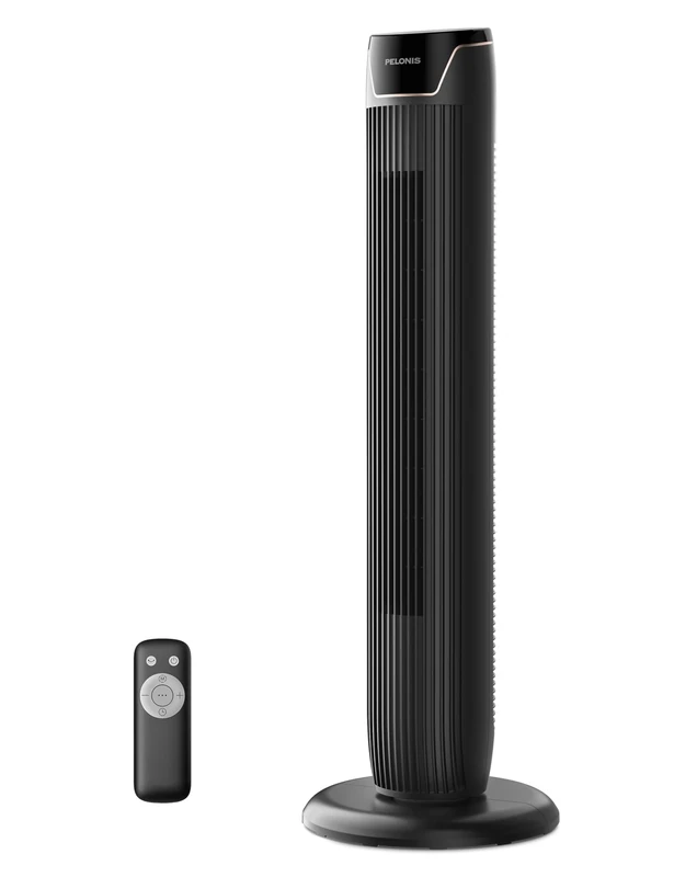 Pelonis 36" Smart Tower Fan with Remote | Ultra-Quiet 27dB Bedroom Fan | 5 Speeds & AI Auto Mode, 9H Timer, LED Display | Oscillating Cooling for Office/Home (Energy Saving 45W)