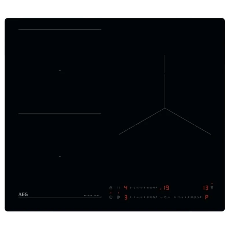 AEG TO63IQ0BIB Induction Hob, 60 cm, 3 Cooking Zones, Flexi-Power, Hob2Hood System, PowerBoost and Pause Function, Independent Slide Controls, Single Timer, Frameless, Black