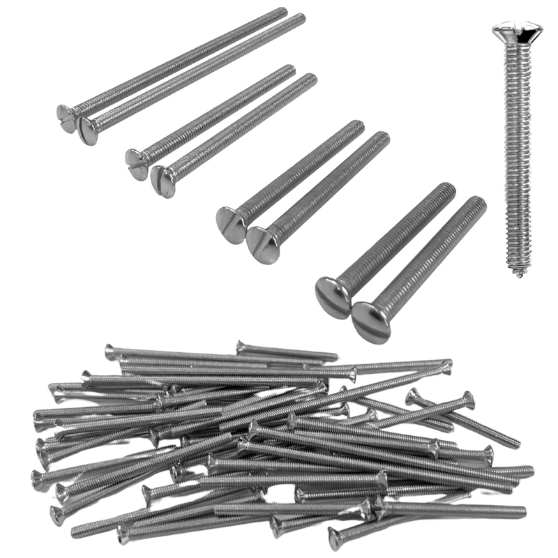 Evoges M3.5 Electrical Fixing Screws - Nickel Plated, Raised Head Countersunk, Mixed Pack (35mm, 40mm, 50mm, 75mm) – Ideal for Socket & Switch Installation, Back Boxes, Junction Boxes (55 Pcs)