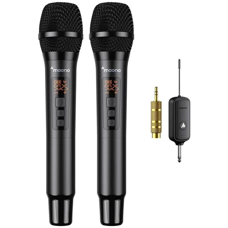 Maono WM760 A2 - Wireless microphone system with 2 microphones and receiver, black