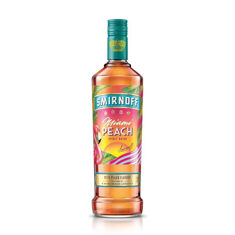 Smirnoff Miami Peach | 35% vol | 70cl | Juicy Peach & Citrus Flavours | Coral-coloured | Perfect for Brunches & BBQs