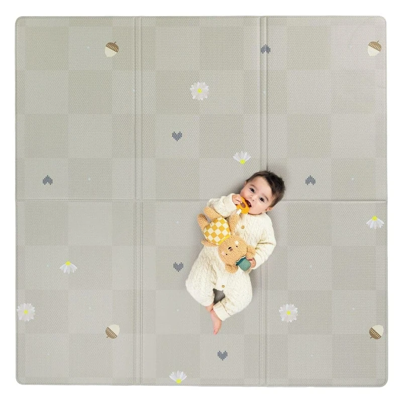Taf Toys Fold & Play Checkers Mat – Reversible Foam Playmat – Ultra-Durable, Waterproof, Cushioned Surface, Foldable – Ideal for Babies & Toddlers Playtime 140 x 140cm