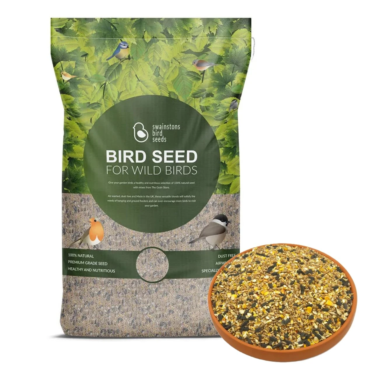 Swainston Bird Seed Everyday Blend 20Kg - Premium Wild Bird Food Mix for Year-Round Feeding - Natural Bird Seed with High-Energy Seeds for Robins, Sparrows, Finches, and More