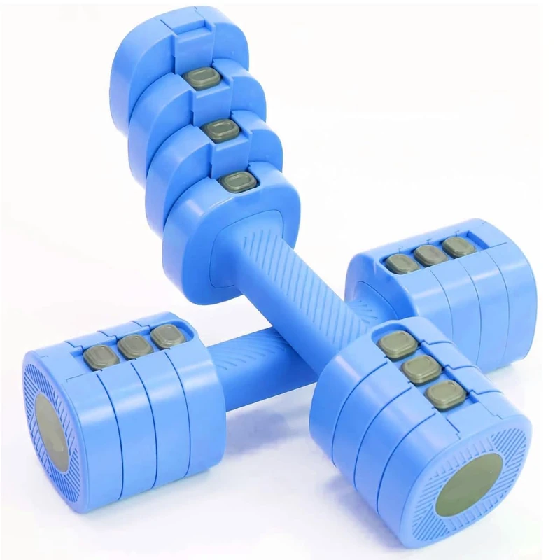 Adjustable Dumbbell Set of 2 Weights from 1 to 2.5 kg Dumbbell 4 in 1 Fitness Equipment Gym Home Workout (Blue)