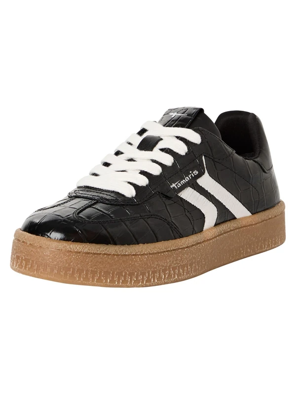 Tamaris Lace-Up Women's Sporty, Black Croco., 6.5 UK