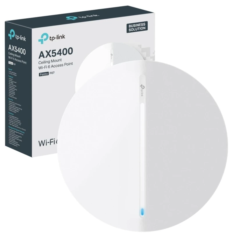 TP-Link Festa F67 AX5400 Ceiling Mount Wi-Fi 6 Access Point, Mesh & Seamless Roaming, Gigabit PoE Port, Easy setup and use