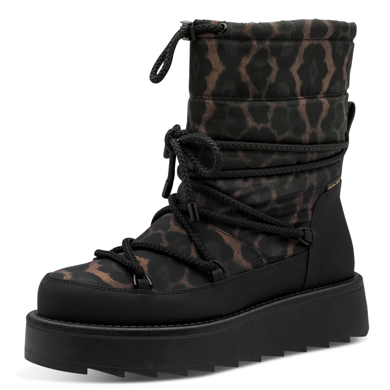 Tamaris Women's Flat Boots, Black leopard, 6.5 UK - Image 1