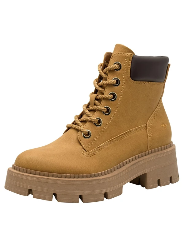 Tamaris Women's Damen Lace Boot Flat 1-25921-45 Ankle, Corn, 4 UK