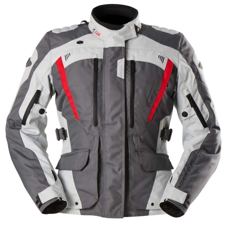 Furygan Women's Apalaches Lady Evo Season Motorcycle Jacket – Waterproof, Breathable – D3O Protectors – Removable Thermal Lining – 12 Pockets, Grey-Pearl-Red, 3XL