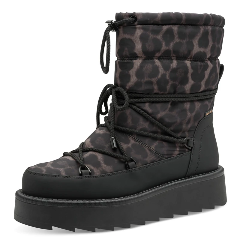 Tamaris Women's WL Lace Boot 1-26846-45 Snow Boots, Black/Leopard, 39 EU, Black leopard, 7 UK