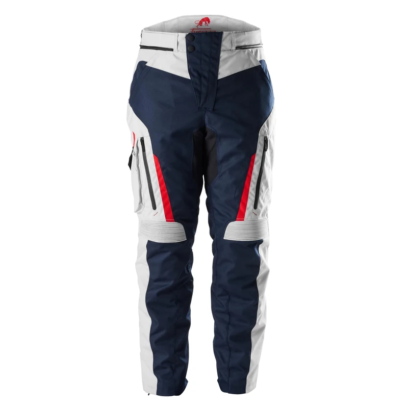 Furygan Men's Killington-CE Approved Motorcycle Pants-Waterproof with D3O Protectors-Removable Thermal Lining-Ventilated-Connection Zip, Blue-Pearl-red, XXL