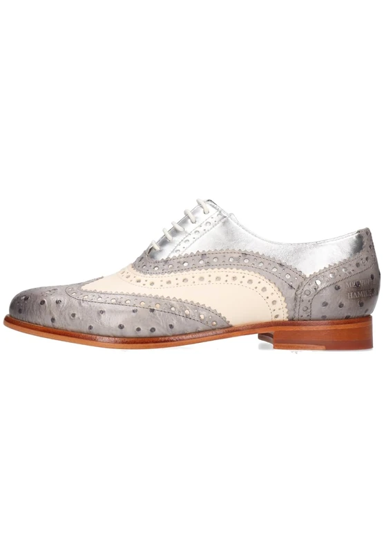 Melvin & Hamilton Women's Selina 90 Vegas Ostrich Pepper Oxford, Gray, 4 UK