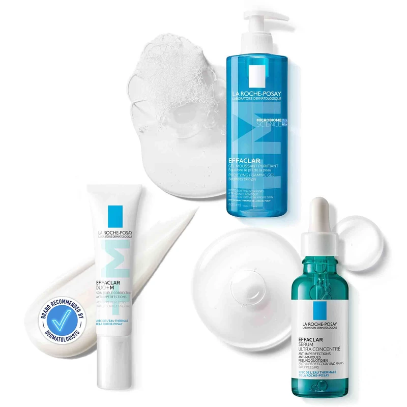 La Roche-Posay Effaclar Foaming Cleansing Gel 400ml + Effaclar Ultra-Concentrated Peeling Serum 30ml + Effaclar Duo+M Anti-Blemish Treatment 40ml