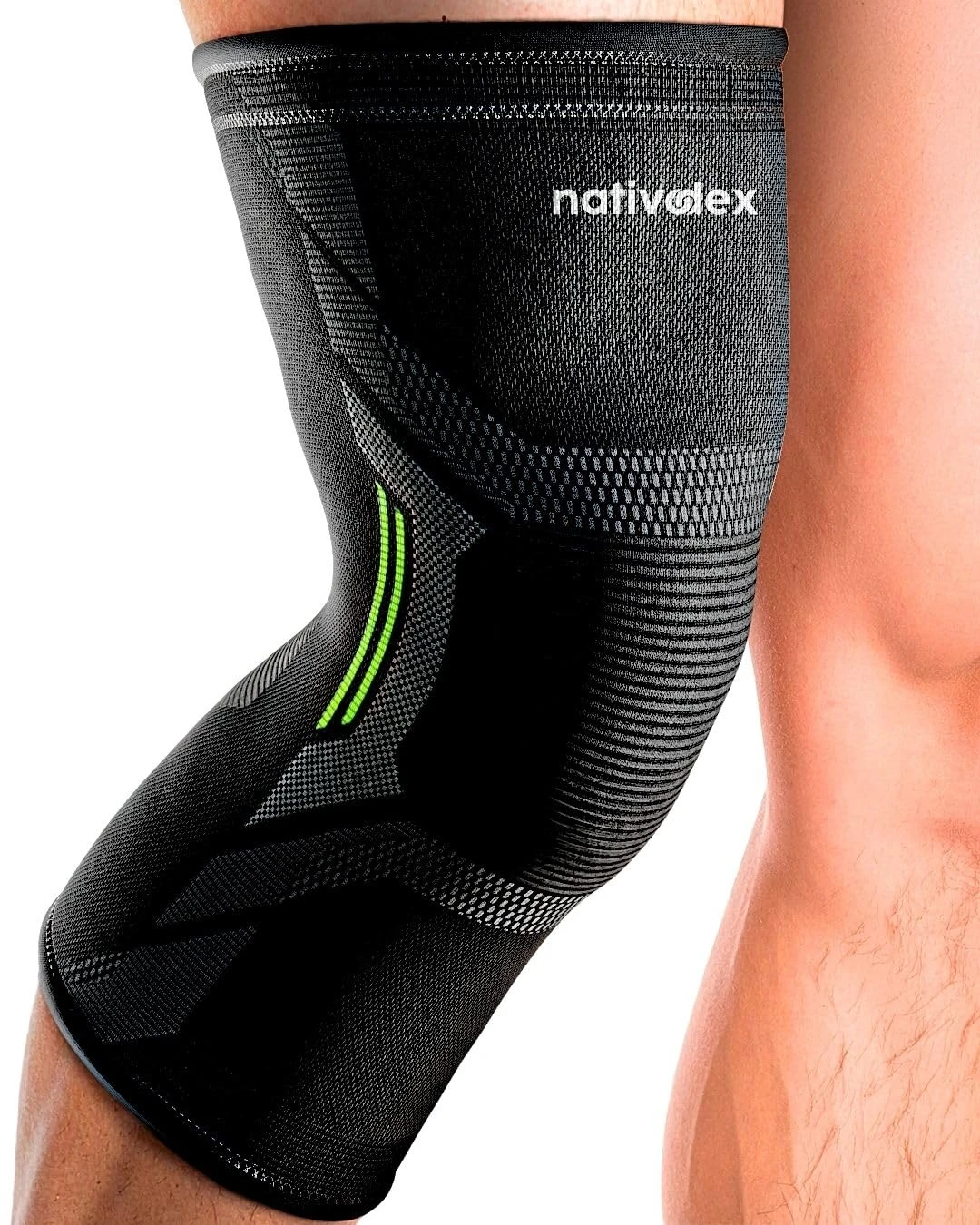 NativoDex Knee Brace for Meniscus and Ligament Support - Non-Slip Compression Knee Sleeve for Men and Women for Tendinitis, Ligaments, Patella, Pain Relief