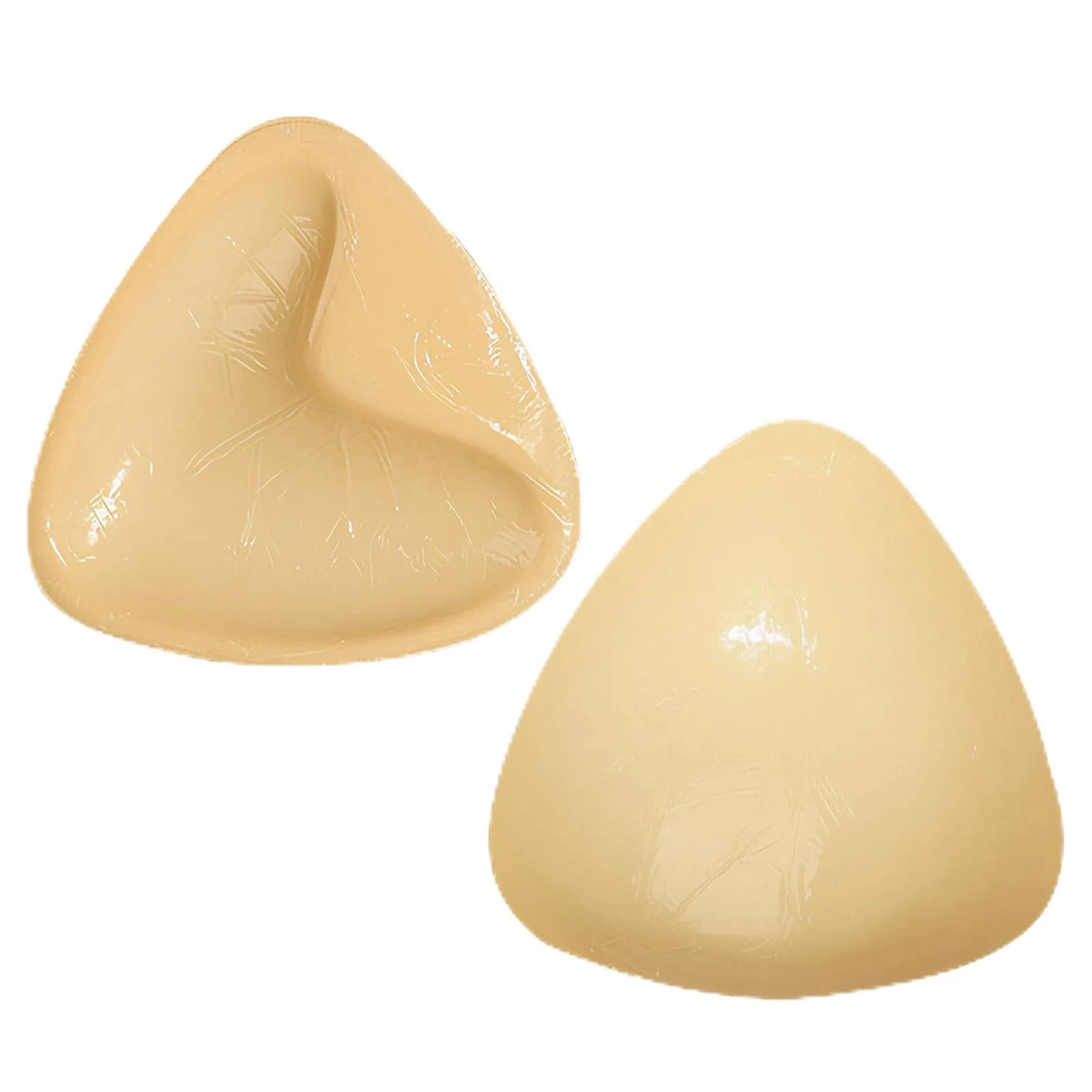 Bisienya 1 Pairs Sticky Inserts Push up Snowy Sticky Inserts Triangular Silicone Bra Inserts Invisible Double-Sided Adhesive Design Suitable for Plunging Necklines and Bikini Tops(Skin Tone)
