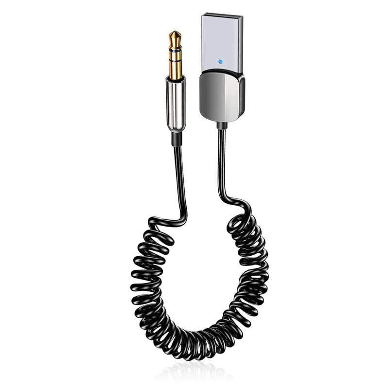 AXFEE Bluetooth Transmitter Receiver, Portable Bluetooth 5.0 Adapter, Use With 3.5 mm Audio Jack, Mini Wireless Car/Airplane Bluetoothes for Planes, TV, Speakers, Travel, Gym, Tablet