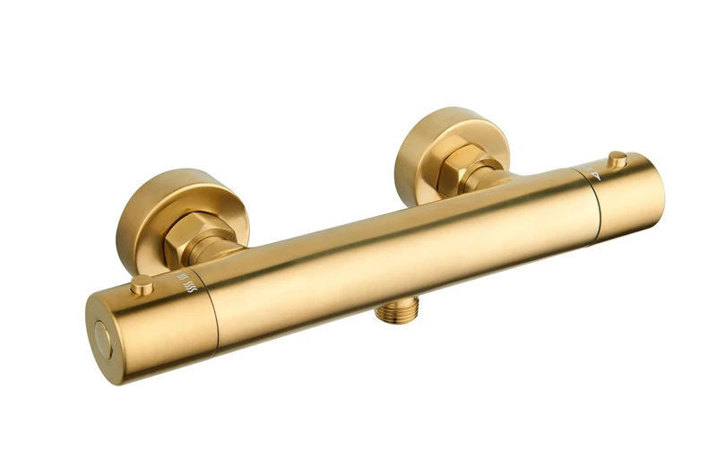 Keenware KBS-029 Brushed Brass Thermostatic Bar Shower Valve, Chrome